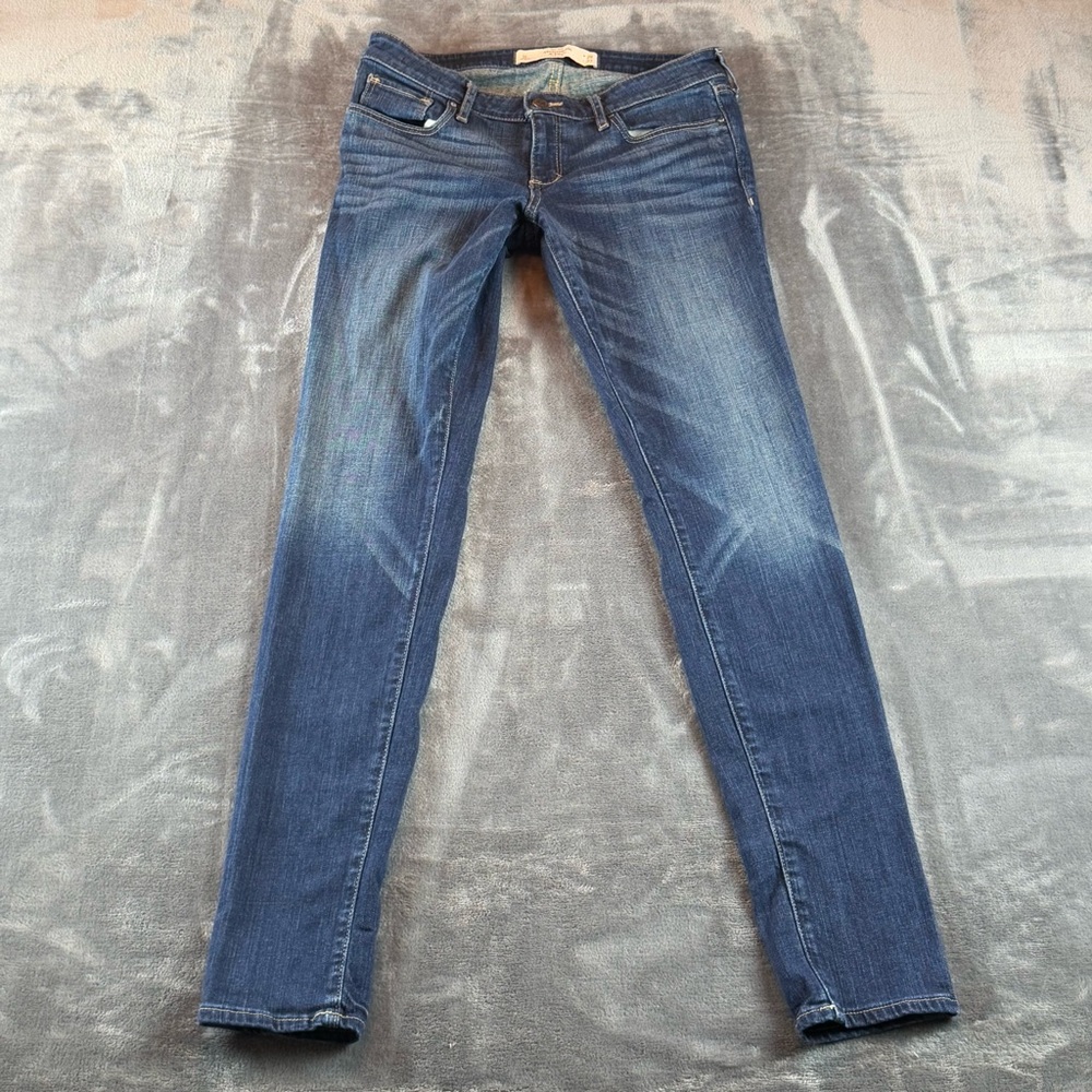 Abercrombie & Fitch Women's Jeans Size 6L 28X33 Super Skinny Whiskered Low Rise